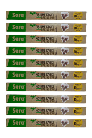 SERA 10 Unwhitened Natural Organic Baking Paper - 10 Lu X 10