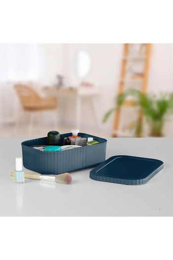 devigo 3 Liter Multi-Purpose Storage Box with Lid - Makeup, Cosmetic Personal Item Organizer