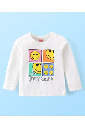 Babyhug Cotton Knit Full Sleeves Co-ords Pyjama Set With Simile Print -Multicolor