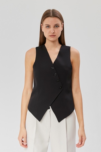 Bolivente V-Neck Women's Vest - Regular Fit, Buttoned