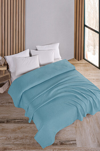 Evim Cotton Maya Multi-Purpose Bedspread Single Light Turquoise 160X230 cm