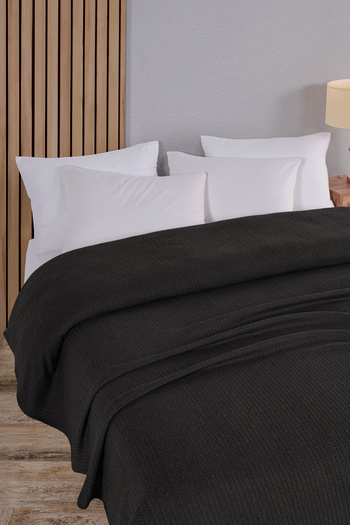 Evim Cotton Maya Anthracite Multi-Purpose Bedspread Double - 200X230 cm