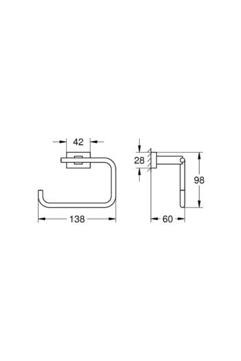 Grohe Eurocube Toilet Roll Holder Bathroom Accessory -40507001