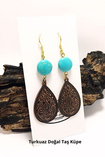 ayrestyle Turquoise Authentic Ottoman Motif Dangle Earrings-turquoise Dangle Earrings-ottoman Theme Earrings