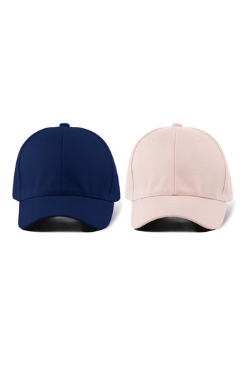 QUATEX Basic Hat 2 Pack – Navy Blue - Cream 100% Cotton Gabardine Unisex Model