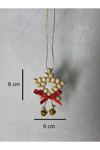 Mithbox Christmas Pine Tree Ornament Decorative Wooden Beaded Star Door Wall Kitchen Decor