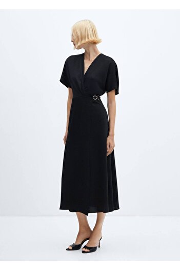 MANGO Woman Ring Detailed Double Breasted Dress
