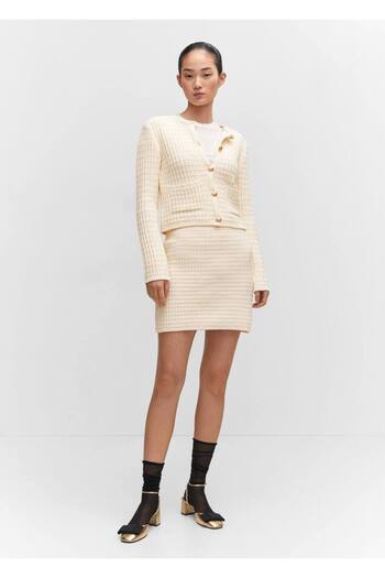 MANGO Woman Woven Knitted Cardigan