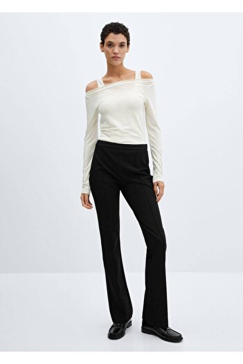 MANGO Woman Straight cut trousers with sewing detail