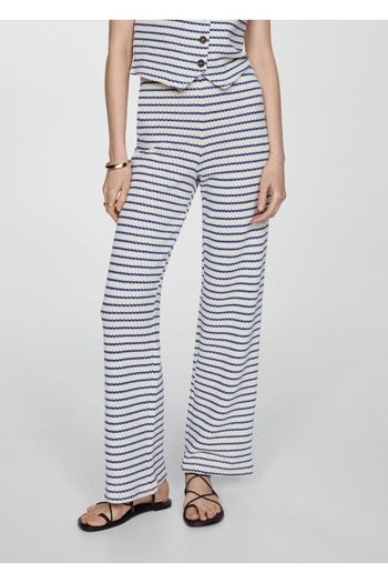 MANGO Woman Pantaloni croșetat cu dungi