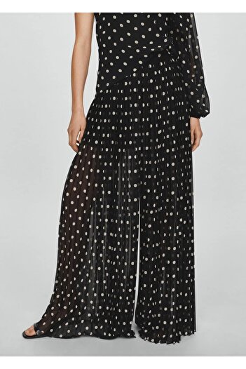 MANGO Woman Pleated Pants with Polka Dots