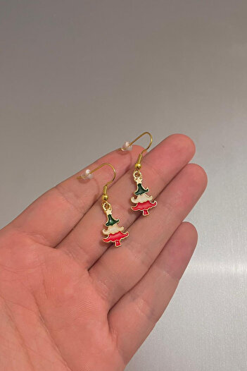Jaida Moda Women's Pine Tree Figured Christmas Earrings