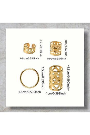 Bacoss Bohem Saç Halkası-saç Küpesi Halkalı Karışık Model Seti 10 Lu Hair Charms ( Bc-1139 )