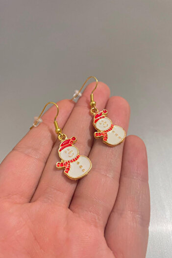 Jaida Moda Women's Snowman Figured Christmas Earrings