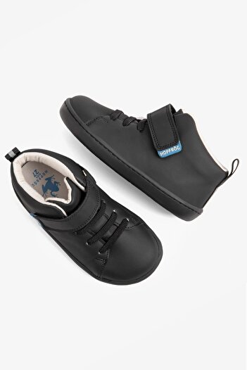 Genel Markalar Smart Walker High Top Süper Mat Siyah Barefoot Çocuk Bot