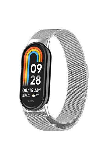 Tagomoon Mi Band 8 , Mi Band 9 Ve Mi Band 10 Ile Uyumlu Kordon Hasır Örgü Metal Mıknatıslı Kayış