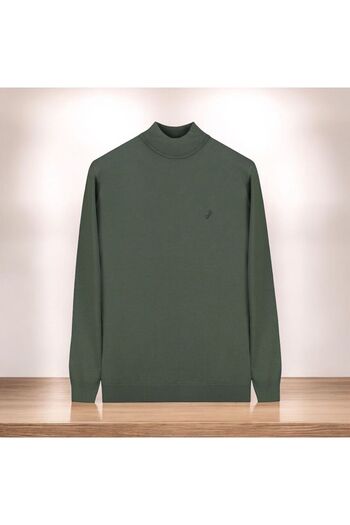 Sarar Interview Wraps Half Turtleneck Extrafine Wool Khaki Knitwear Sweater