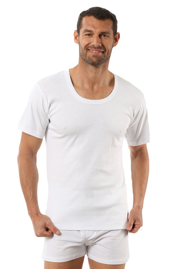ÖZKAN underwear Özkan 0115 6-Pack Men's 100% Cotton Rib Fabric Stretchy Comfortable Wide Collar Short Sleeve Undershirt Undershirt