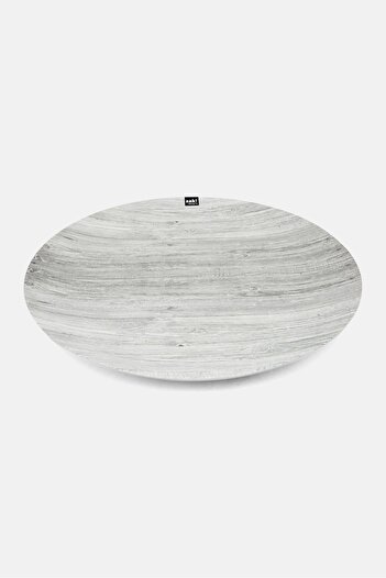 Zak! Designs Fjord Round Platter with Wooden Decoration 45 cm,Grey