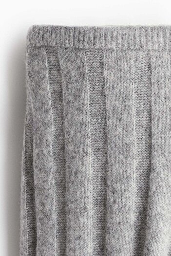 H&M Wool-blend rib-knit trousers