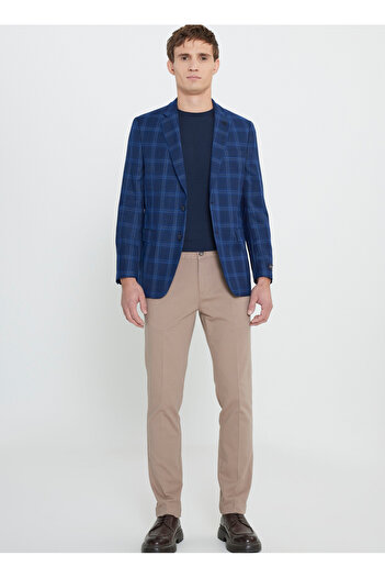 ALTINYILDIZ CLASSICS Altınyıldız Classics Comfort Fit Navy Blue Men's Patterned Jacket 4C 0424100030