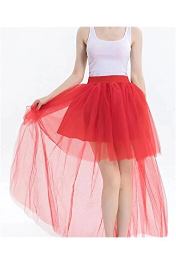 NSMLİFE Fashion Elastic Waist Prom Skirt for Vacation and Travel - Front Short and Back Long Puff Skirts