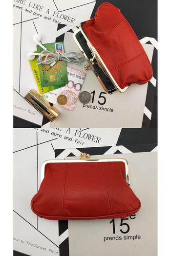 rinkadoll New Design Soft Genuine Leather Small Clip Multi-Useful Wallet