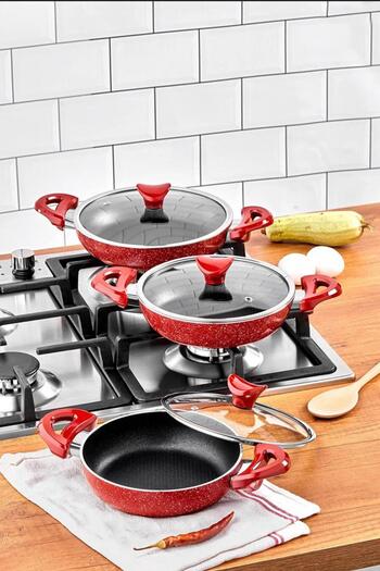 Taç Tactitan Granite 3-Piece Omelette Set - Tt 1103 18-20-22 cm