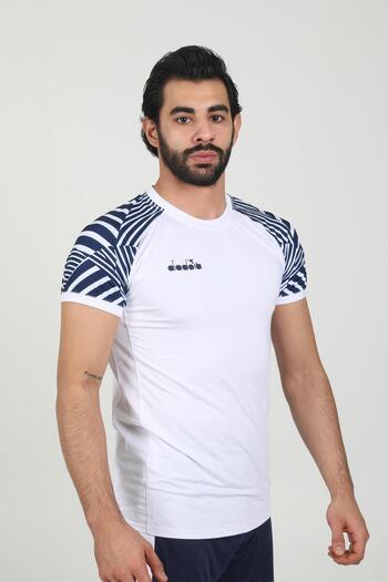 Diadora Μπλουζάκι Derby Λευκό Navy Blue