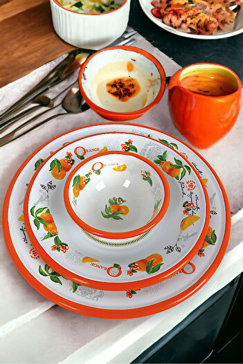 İnci Emaye 13-24-30 No 3-Piece Enameled Dinner Plate, Plate Serving, Food, Camping Picnic, Dowry, Gift