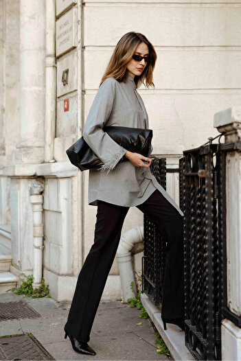Touché Privé Melange Tunic with Feather Detail