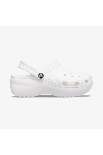 Crocs Papuci albi pentru femei Classic Platform Clog