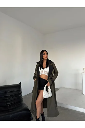 NFES TEKSTİL 120 cm Garnished Trench Coat