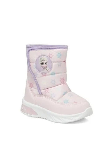 Frozen Teta Pink Velcro Fur Girl's Snow Boots