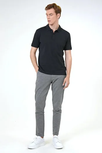 SÜVARİ Slim Fit Cavalry Cotton Black T-shirt - AnTi-sweat