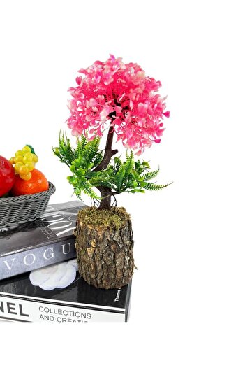 Nettenevime Bonsai Decorative Artificial Tree with Half Ball Head Pink Bonzai 30cm