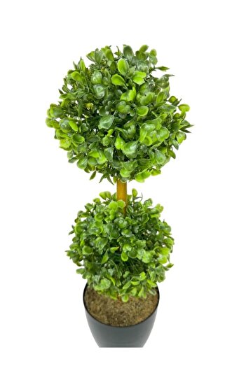 Nettenevime Yapay Ağaç Şimşir Top 2 Toplu 12x40cm Siyah Saksıda