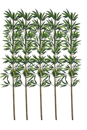 Nettenevime 5li Set Yapay Bambu Sopası 17 Yapraklı 160cm Yapay Çiçek Bambu Duvarı Separatör Çiçeği Yapay Çiçek