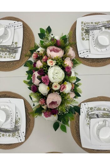 Nettenevime Artificial Flower Dining Table Flower Pink Peony and Rose Artificial Table Flower