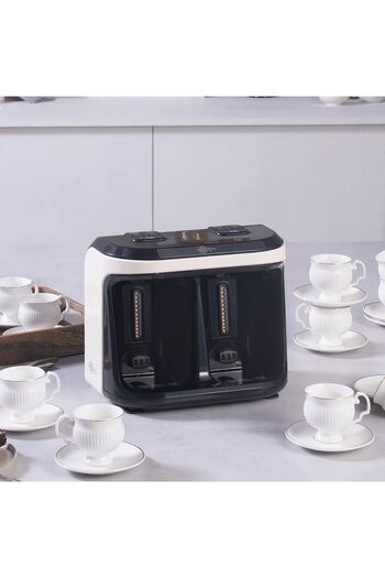 Karaca Turkish Coffee Machine, Ember and Flavored Turkish Coffee, Use 2 Coffee Pots Simultaneously 10 Cup Capacity