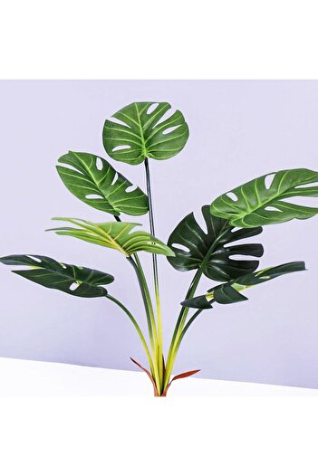Nettenevime Yapay Çiçek Monstera Yaprağı Yeşil Renk 7 Başlı 7 Kafalı Yapay Yaprak