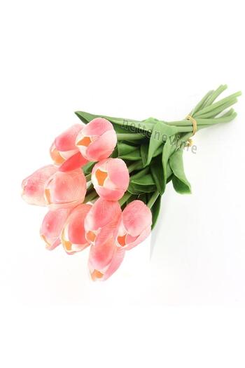 Nettenevime Τεχνητό λουλούδι Wet Tulip Realistic Texture 10 τμχ Ροζ