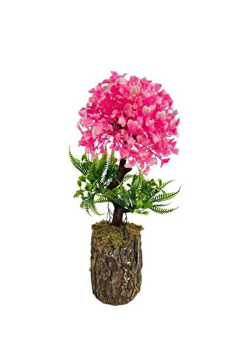 Nettenevime Bonsai Decorative Artificial Tree with Half Ball Head Pink Bonzai 30cm