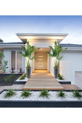 Nettenevime Τεχνητό δέντρο Areka Tree Anthracite Tall Palm Tree σε Βάζο Παραλίας Τεχνητό Areka 190cm