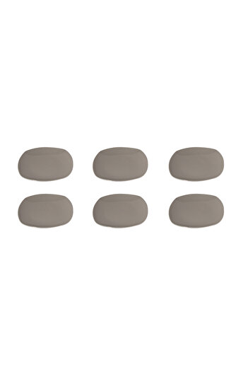 Dania 6-Piece Porcelain Plate Set Grey 26cm
