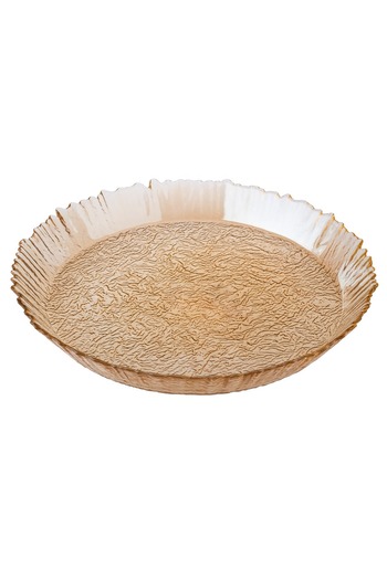 Byblos Glass Serving Dish For Sweets Chocolate And Fruits Multi-Use Size 35 Cm Depth 5 Cm