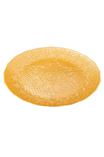 Byblos Glass Serving Dish For Sweets Chocolate And Fruits Multi-Use Size 32Cm Depth 3 Cm