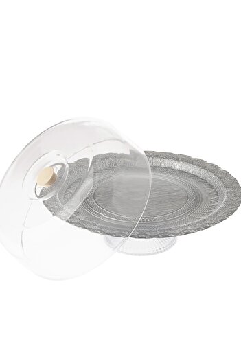 Dania Base glass cake plate with lid, size 30 cm height 10 cm