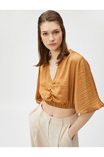 Koton Crop halenka s výstřihem do V