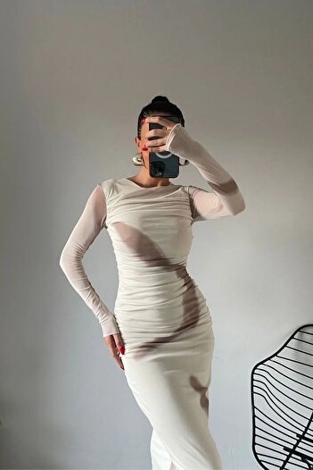 Linda Fashion Tylové šaty Linda Fashion - tmavě modrá